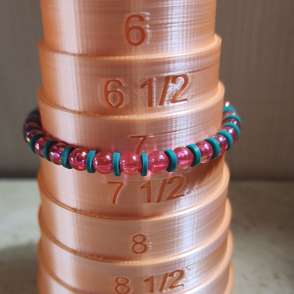 1pc Pink and Teal clay Beaded Bracelet - Picture 1 of 3
